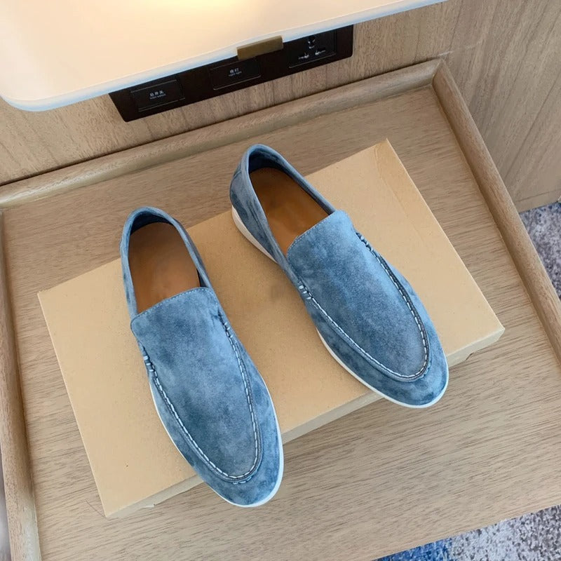Herr Loafers Mocka Elegant Design med Detaljerade Sömmar-3