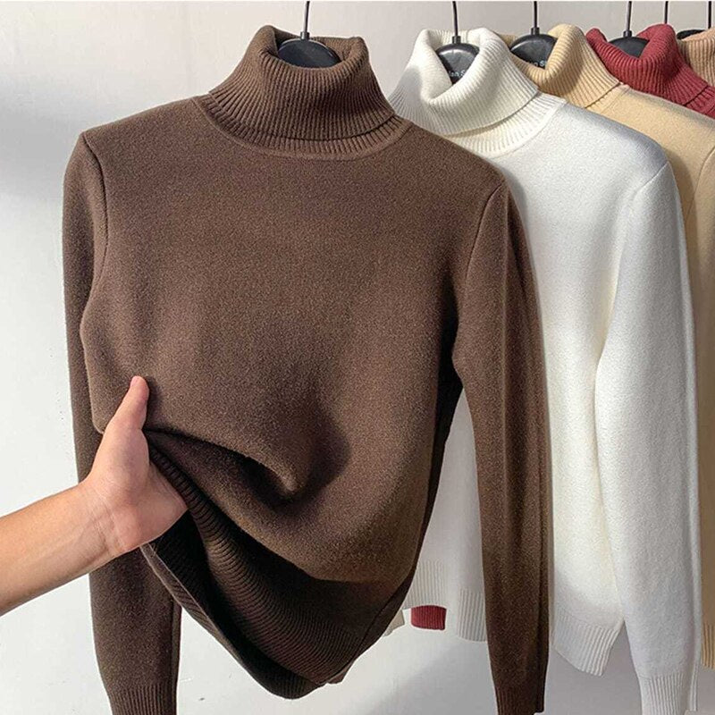 Variant image for Dam Turtleneck Tröja Tjock Fleece Komfortabelt Material-9