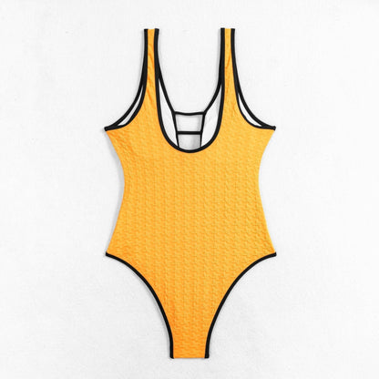 Baddräkt Dam Med Utskurna Detaljer och Struktur i Nylon och Spandex-6