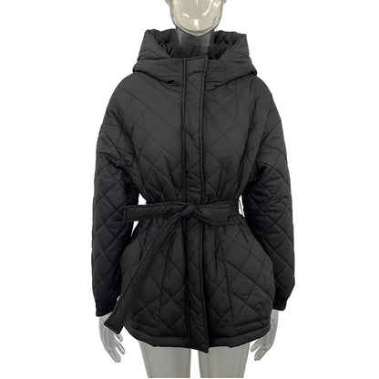Damjacka med Bälte Tjock Bomull Elegant Stil-5
