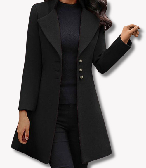 Lång Kappa för Kvinna i Ullblandning – Elegant och Tidlös Design, Perfekt för Höst och Vinter 1