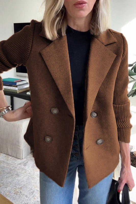 Dam Blazer Elegant Polyester Figurnära-1