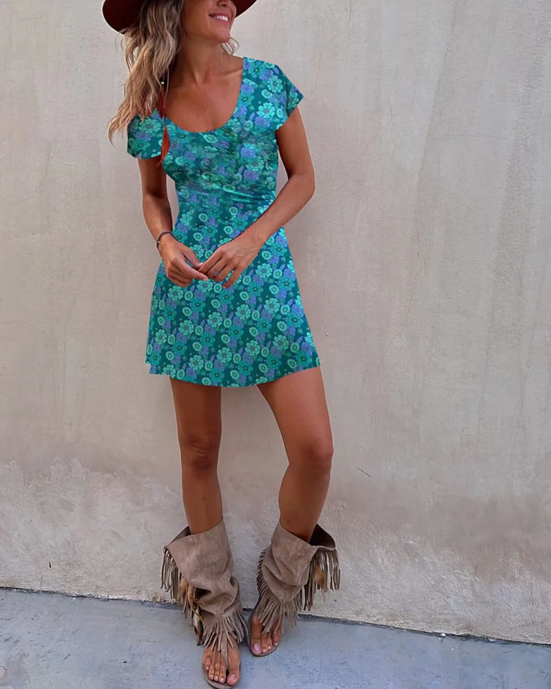 Dam Sommarklänning Flödande Design Lätt Polyester, Perfekt För Bröllopsgäst och Fest-5