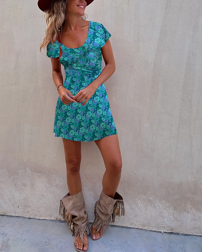 Dam Sommarklänning Flödande Design Lätt Polyester, Perfekt För Bröllopsgäst och Fest-5