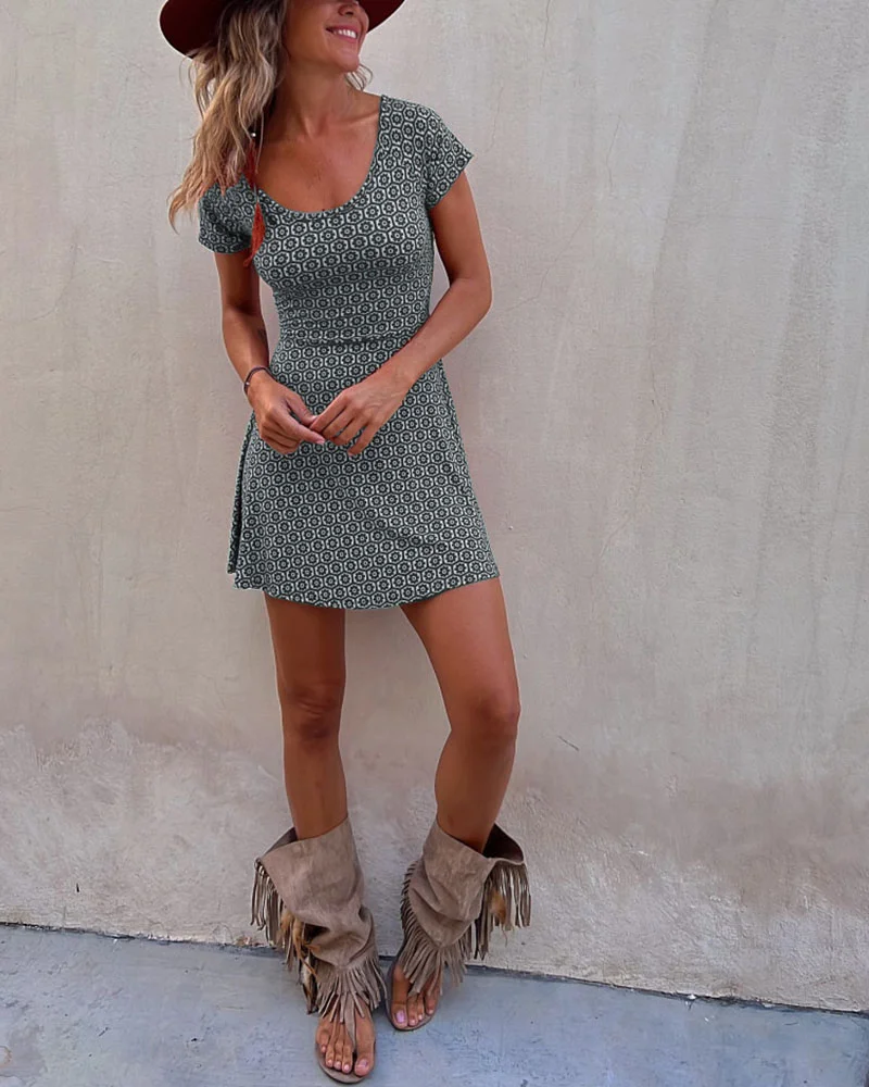 Variant image for Dam Sommarklänning Flödande Design Lätt Polyester, Perfekt För Bröllopsgäst och Fest-13