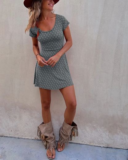 Variant image for Dam Sommarklänning Flödande Design Lätt Polyester, Perfekt För Bröllopsgäst och Fest-13