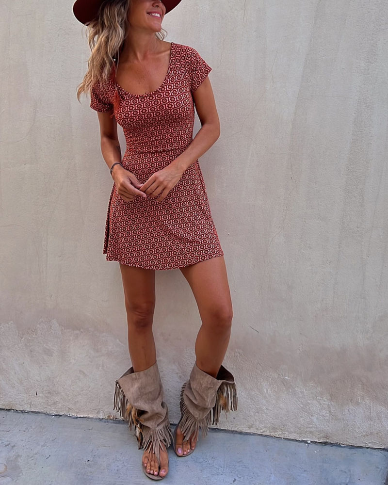 Dam Sommarklänning Flödande Design Lätt Polyester, Perfekt För Bröllopsgäst och Fest-1