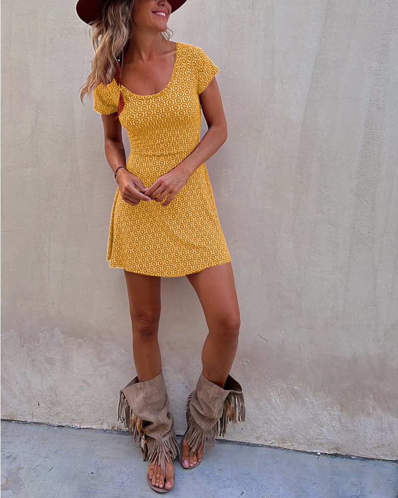 Variant image for Dam Sommarklänning Flödande Design Lätt Polyester, Perfekt För Bröllopsgäst och Fest-5