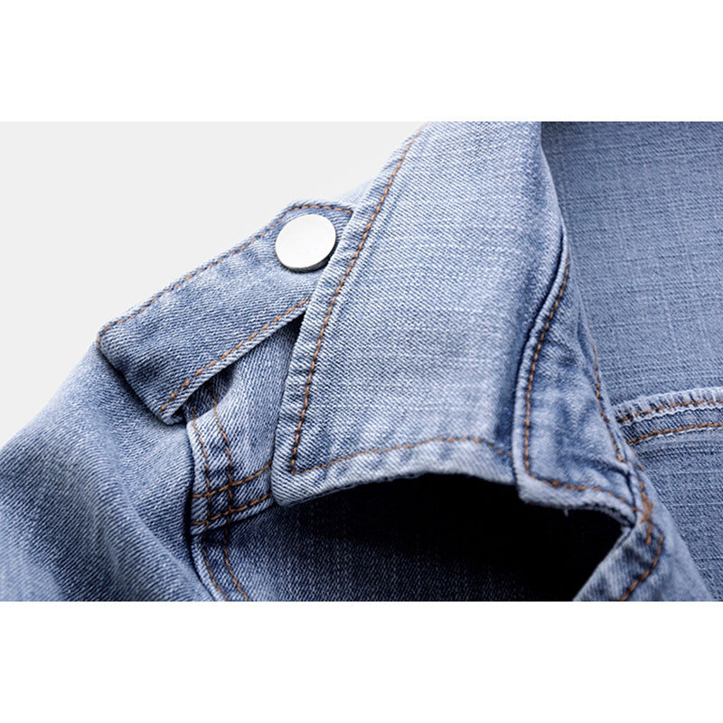 Dam Jeansjacka Tvättad Denim Klassisk Oversize Style-2