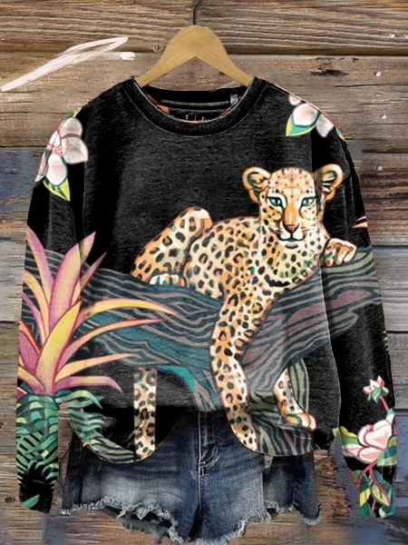 Variant image for Kvinnors Pullover Djurmotiv Mjuk Tyg-19