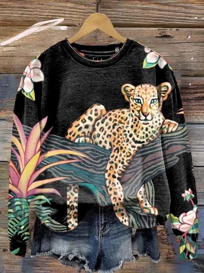 Variant image for Kvinnors Pullover Djurmotiv Mjuk Tyg-19