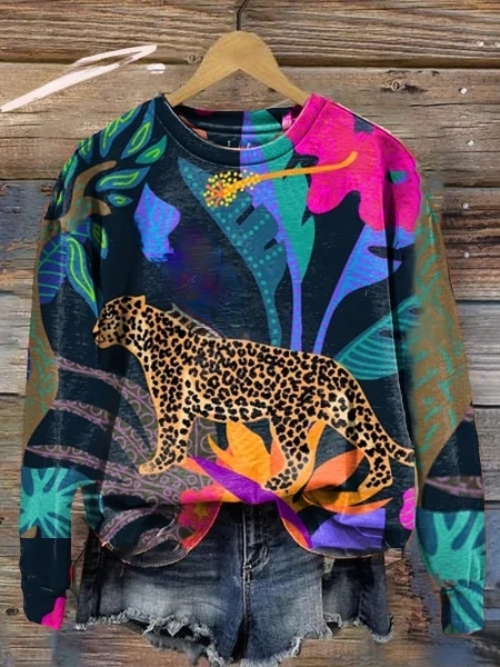 Variant image for Kvinnors Pullover Djurmotiv Mjuk Tyg-13