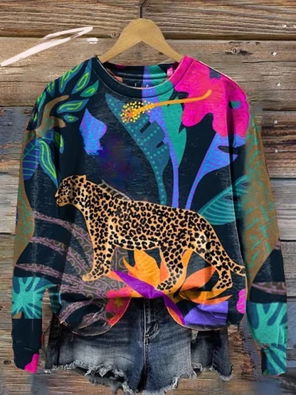 Kvinnors Pullover Djurmotiv Mjuk Tyg-3