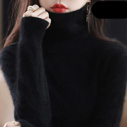 Kvinnor Turtleneck Tröja Kashmir Mjuk och Varm-1