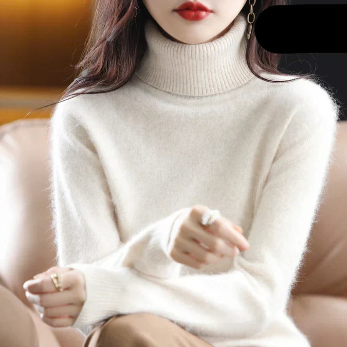 Kvinnor Turtleneck Tröja Kashmir Mjuk och Varm-2