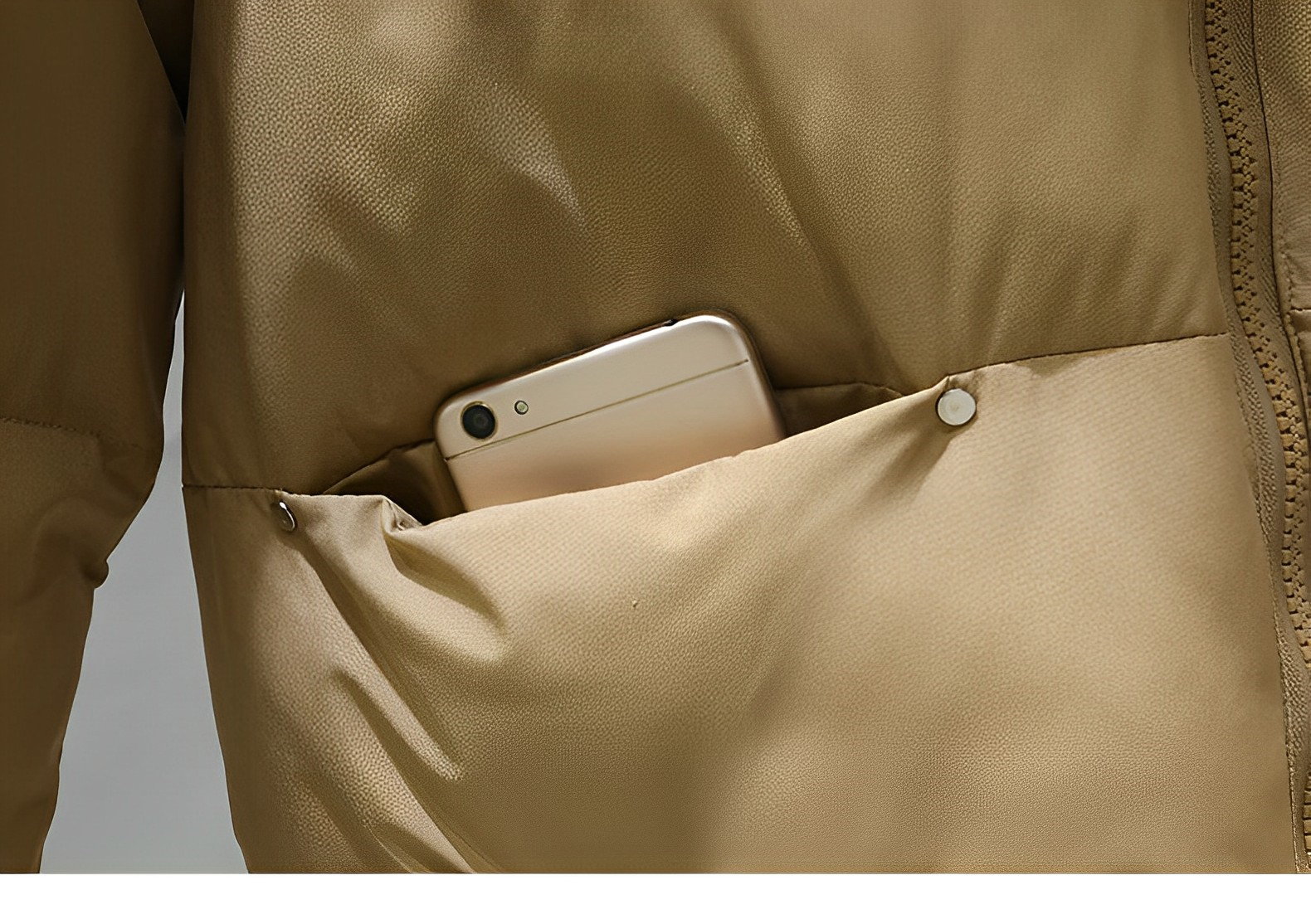 Dam Lång Vinterrock Elegant Design Konstgjord Päls-5