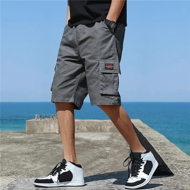 Variant image for Herrens Baggy Shorts Löst Passform 100% Bomull Flera Fickor-7