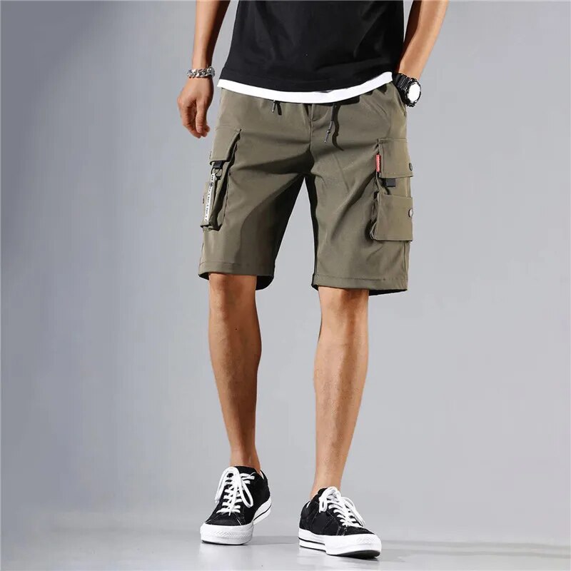 Variant image for Herrens Baggy Shorts Löst Passform 100% Bomull Flera Fickor-13