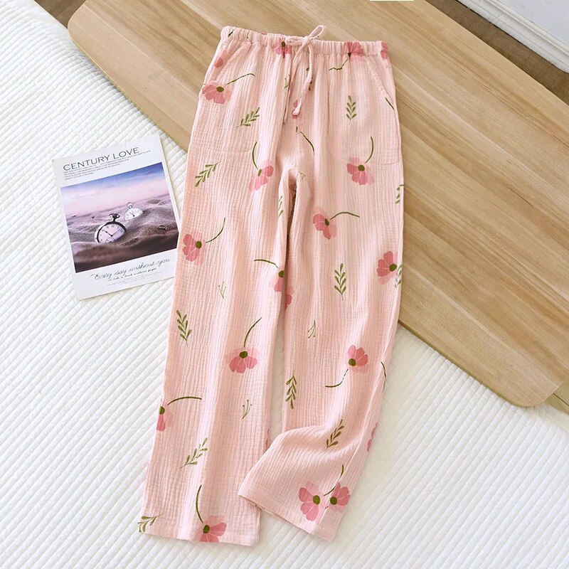 Variant image for Dam Pyjamabyxor Blommig Design Lätt Material-1