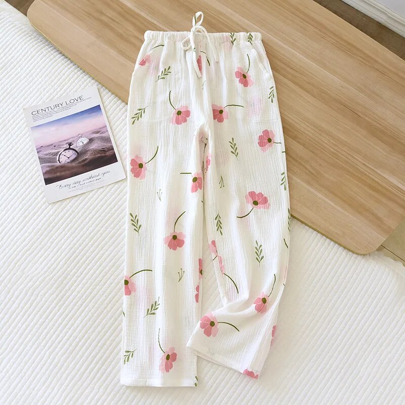 Variant image for Dam Pyjamabyxor Blommig Design Lätt Material-4