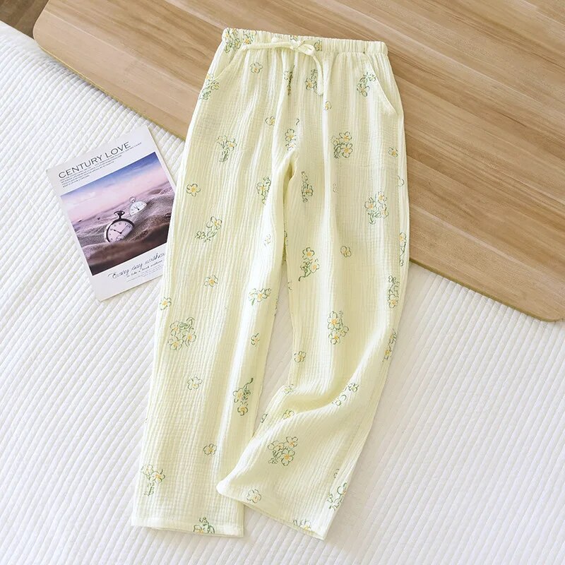 Variant image for Dam Pyjamabyxor Blommig Design Lätt Material-13