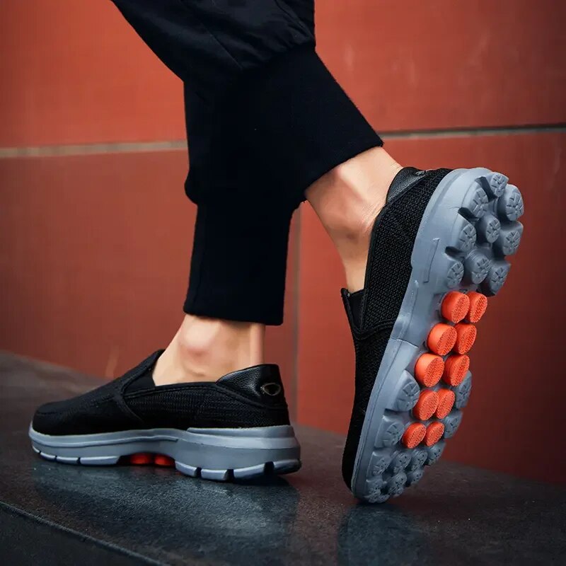 Herr Slip-On Sneakers Mesh Modern Design Skor-4