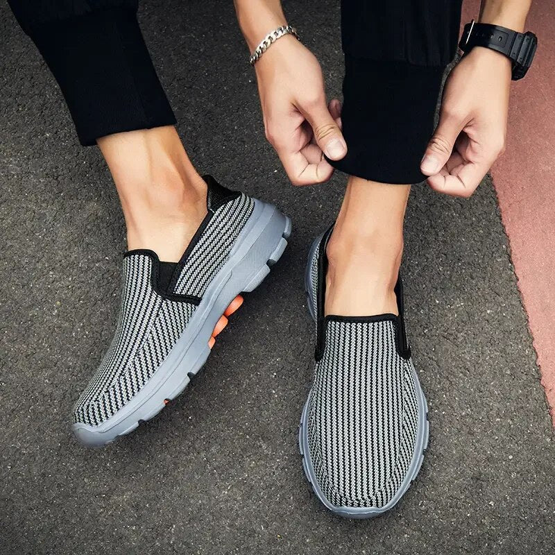 Herr Slip-On Sneakers Mesh Modern Design Skor-5