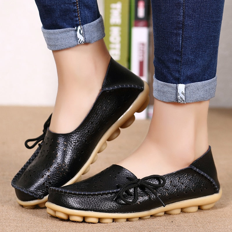 Herr Läderloafer Andningsbar Slip-On-2