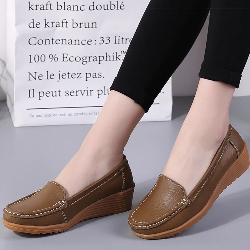 Bekväma Loafers Dam i Casual Stil av Kohudturläder med PU-Innertyg-5