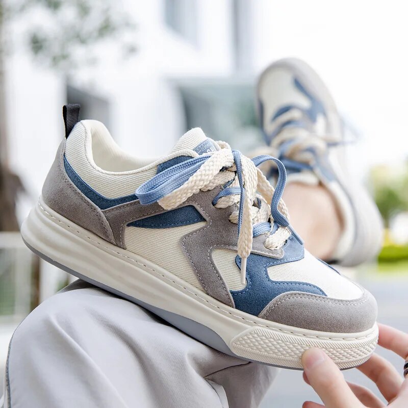 Herrskor Klassiska Urban Stil Snörning Syntetiska Material-5