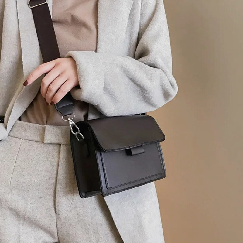 Dam Axelväska Retro Design Syntetiskt Läder Kompakt 10