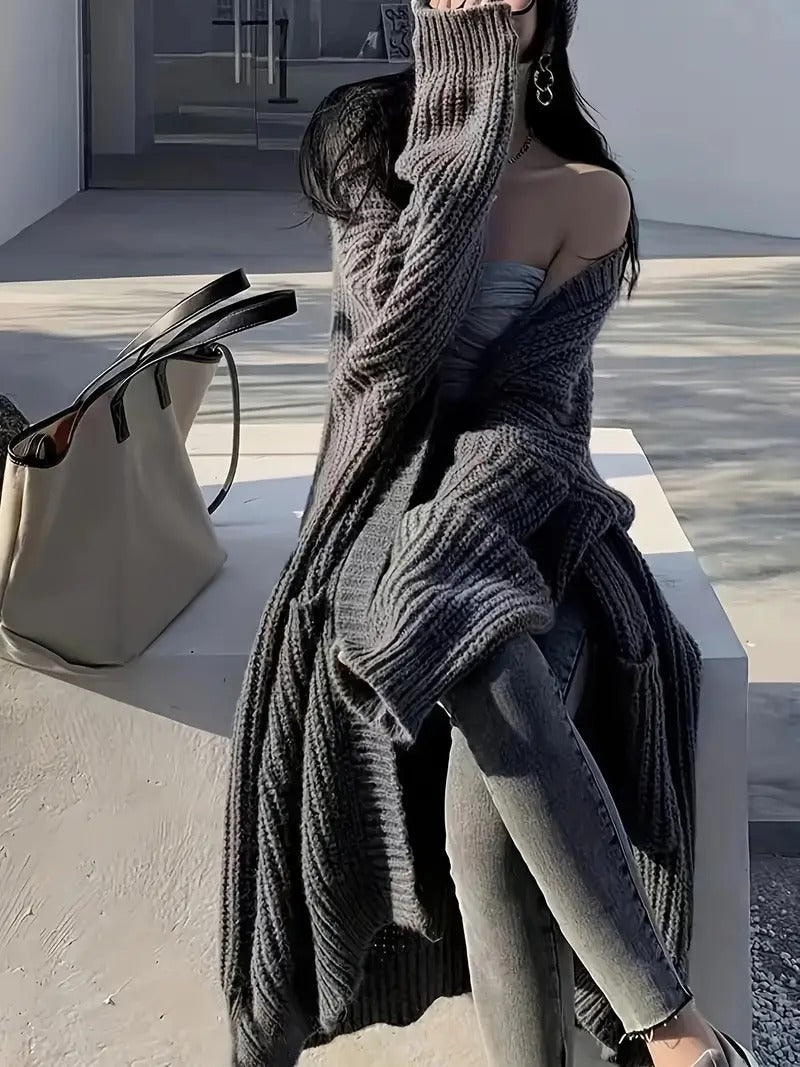 Variant image for Dam Öppen Tröja Tidlös 100% Mjuk Bomull-1