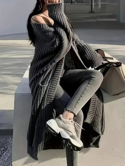 Dam Öppen Tröja Tidlös 100% Mjuk Bomull-2