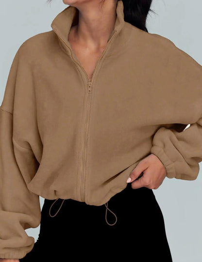 Damjacka Ståkrage Högkvalitativ Polyester Elegant Jacka för Dam-1