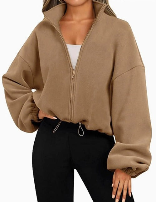 Damjacka Ståkrage Högkvalitativ Polyester Elegant Jacka för Dam-2