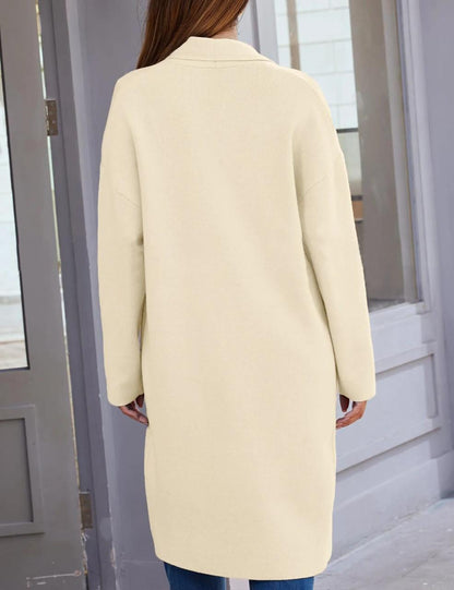 Kvinnors Lång Kappa Elegant Polyester-2