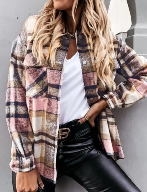 Kvinnors Jacka Elegant Polyester med En Knappar-3