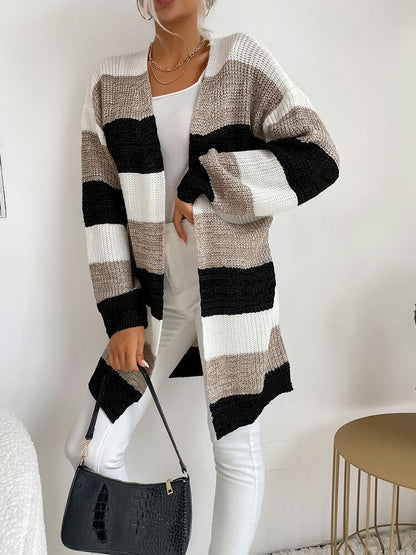 Lång Kofta Dam Mjuk Stickad Cardigan för Vardags och Fest – Elegant Design och Komfort 9