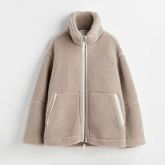 Vinterjacka Dam Teddy Fleece Modern Design för Kalla Dagar-1