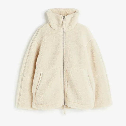 Damjacka Teddyjacka Trendig Fleece för Kalla Dagar-1