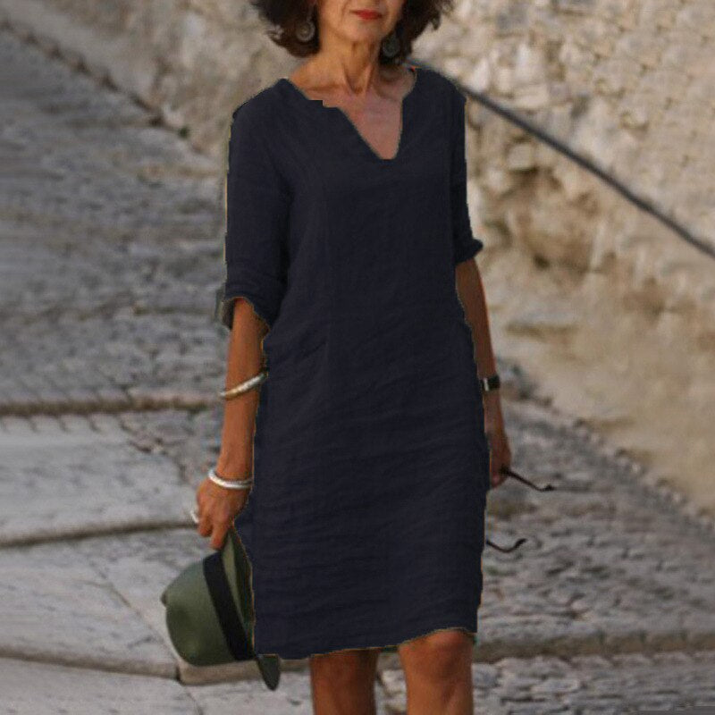 Variant image for Dam Midiklänning Avslappnad Lätt Material-31