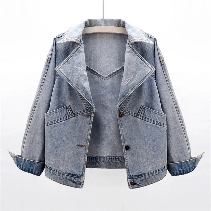 Dam Kort Denimjacka 100% Ekologisk Bomull-1