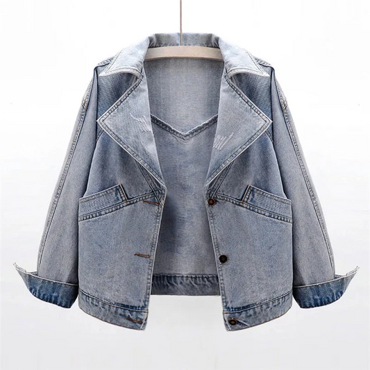 Dam Kort Denimjacka 100% Ekologisk Bomull-1