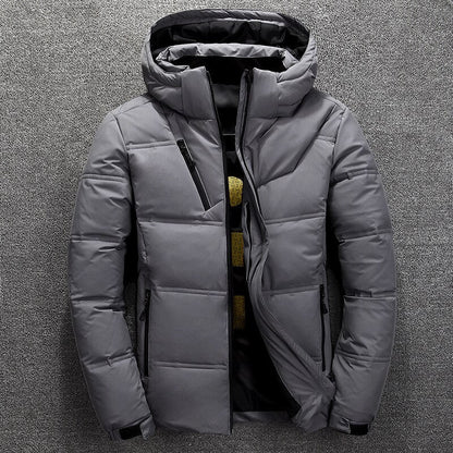 Herr Vinterjacka Avtagbar Huva Polyester Extra Varm Slitstark 6