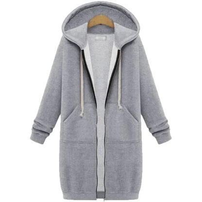 Damjacka Lång Huva Högkvalitativt Material Elegant Jacka för Dam-4
