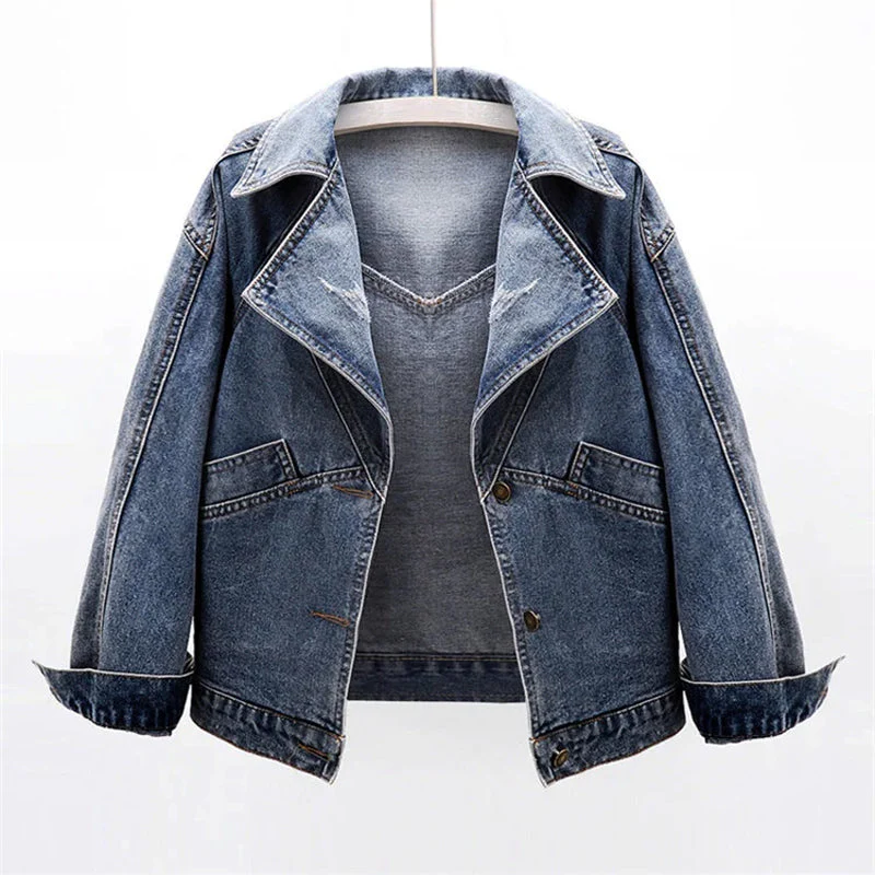 Dam Kort Denimjacka 100% Ekologisk Bomull-4