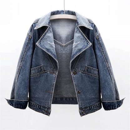 Dam Kort Denimjacka 100% Ekologisk Bomull-4