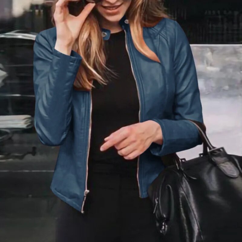 Damjacka Syntetisk Läder Modern Polyester-2