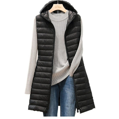 Damjacka med Huva Vadderad Polyester i Trendig Design-4