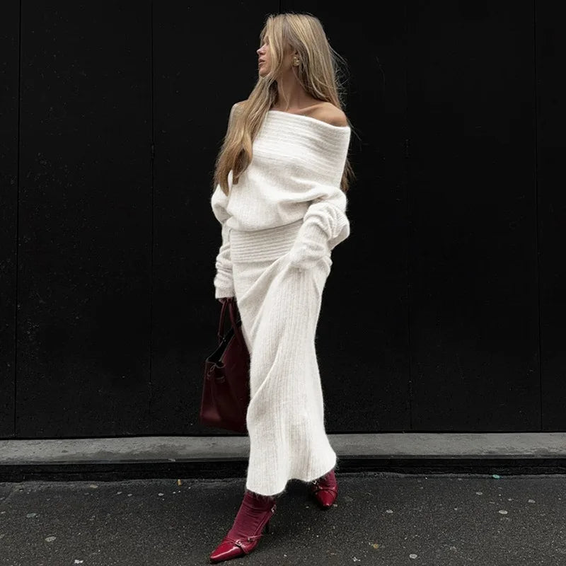 Dam Ulltröja Slothalsring Långa Ärmar Ullblandning-5